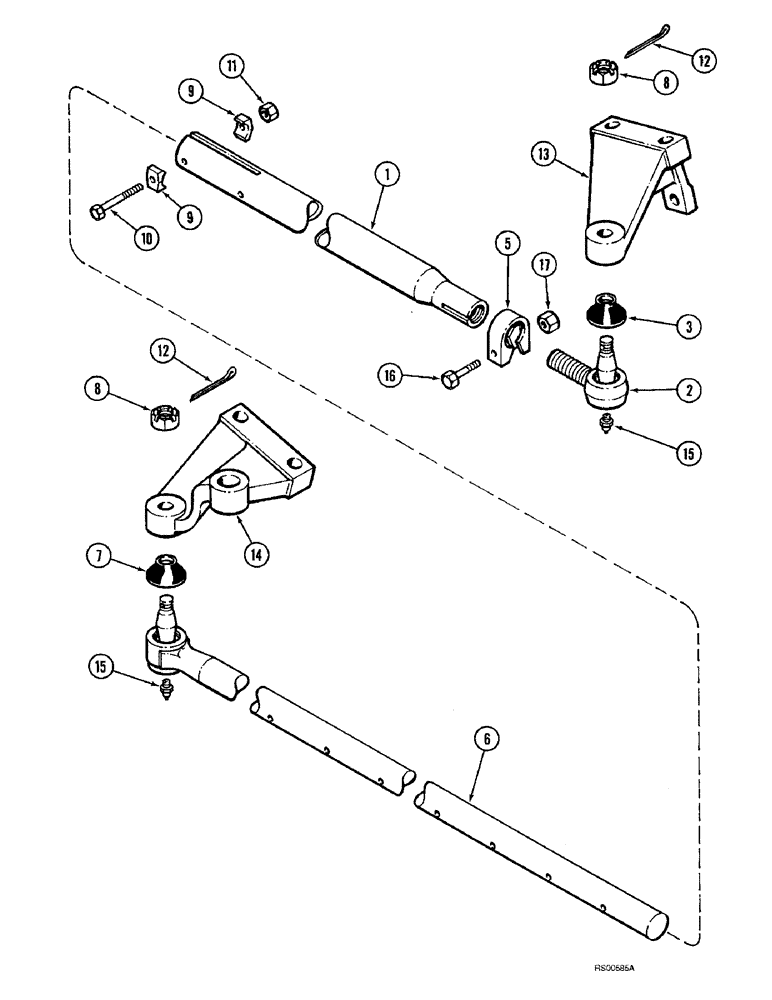 Схема запчастей Case IH 1680 - (5-18) - STEERING TIE ROD, 68 TO 88 INCH ADJUSTABLE AXLE (04) - STEERING