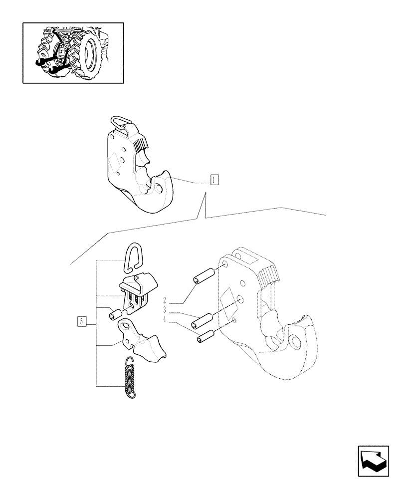 Схема запчастей Case IH MXU115 - (1.89.6/01C) - IMPLEMENT LINKAGE HOOK - PARTS (09) - IMPLEMENT LIFT