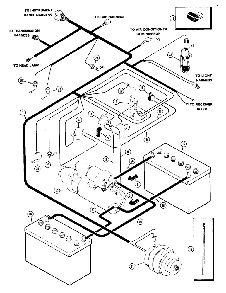 Схема запчастей Case IH 2870 - (086) - ENGINE WIRING, USED P.I.N. 8827735 AND AFTER (04) - ELECTRICAL SYSTEMS