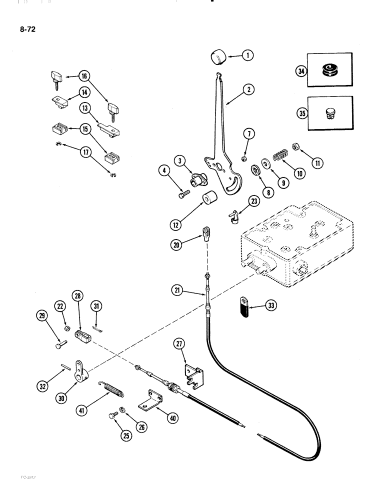 Схема запчастей Case IH 2096 - (8-072) - HITCH DEPTH CONTROL LINKAGE (08) - HYDRAULICS