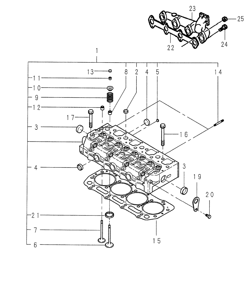 Схема запчастей Case IH FARMALL 45 - (01.03) - CYLINDER HEAD (01) - ENGINE