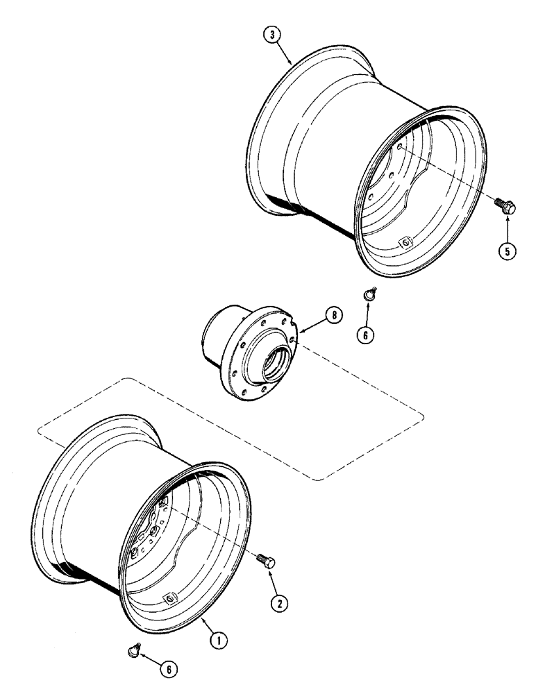 Схема запчастей Case IH 8920 - (5-040) - FRONT WHEELS, TWO WHEEL DRIVE TRACTOR (05) - STEERING