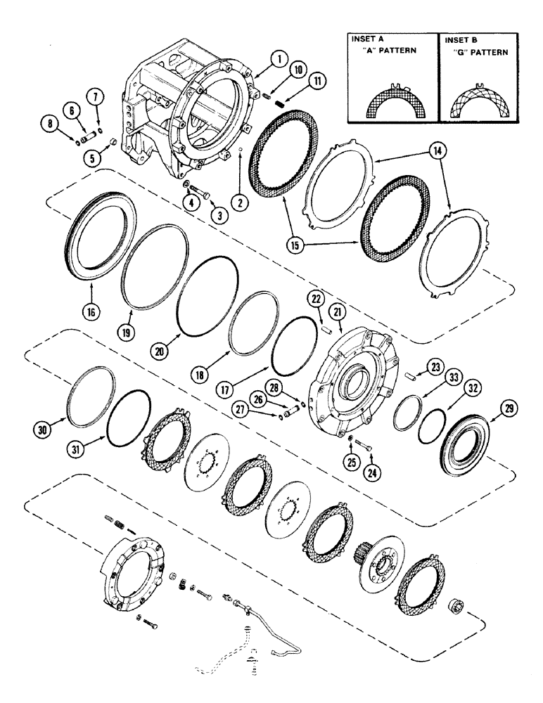 Схема запчастей Case IH 2594 - (6-034) - TRANSMISSION, (C1) AND (C4) CLUTCHES, TRANSMISSION SERIAL NO. 16260432 AND AFTER (06) - POWER TRAIN