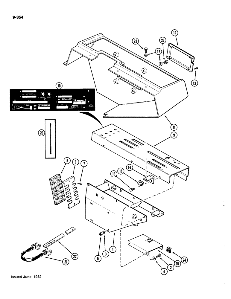 Схема запчастей Case IH 4490 - (9-354) - OPERATORS CONSOLE, PRIOR TO P.I.N. 8860450 (09) - CHASSIS/ATTACHMENTS