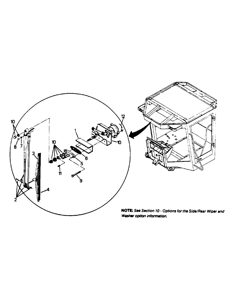 Схема запчастей Case IH 9130 - (01-47) - FRONT WIPER MOUNTING (10) - CAB