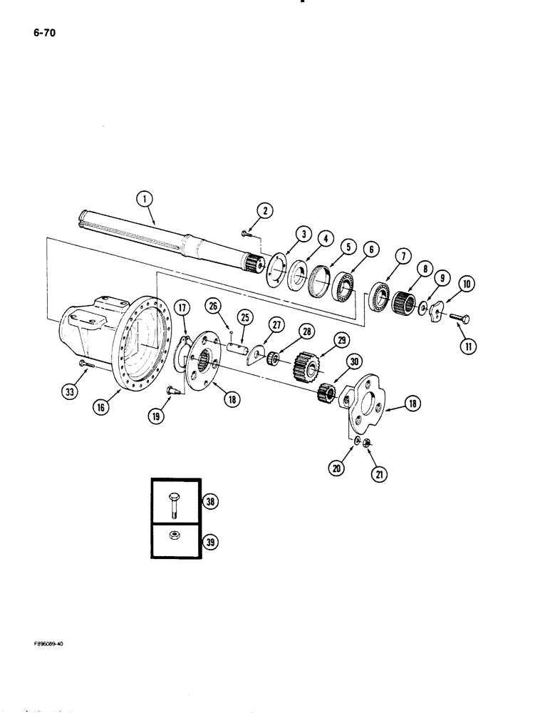 Схема запчастей Case IH 9130 - (6-70) - AXLE ASSEMBLY, AXLE SHAFT AND HOUSING, K593 BAR AXLE (06) - POWER TRAIN