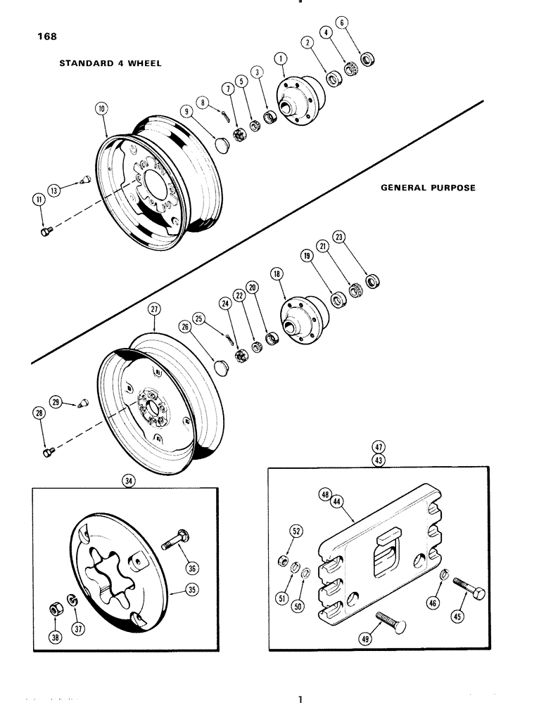 Схема запчастей Case IH 470 - (168) - FRONT WHEELS, STANDARD 4 WHEEL TRACTOR (05) - STEERING