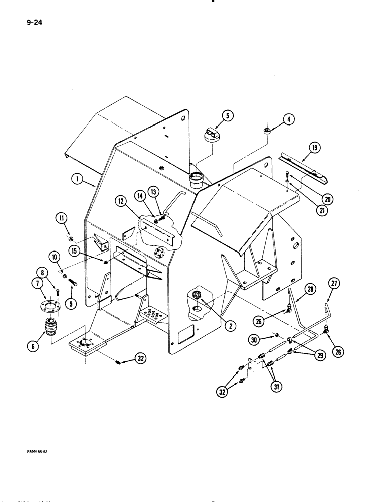 Схема запчастей Case IH 9110 - (9-24) - REAR FRAME (09) - CHASSIS/ATTACHMENTS