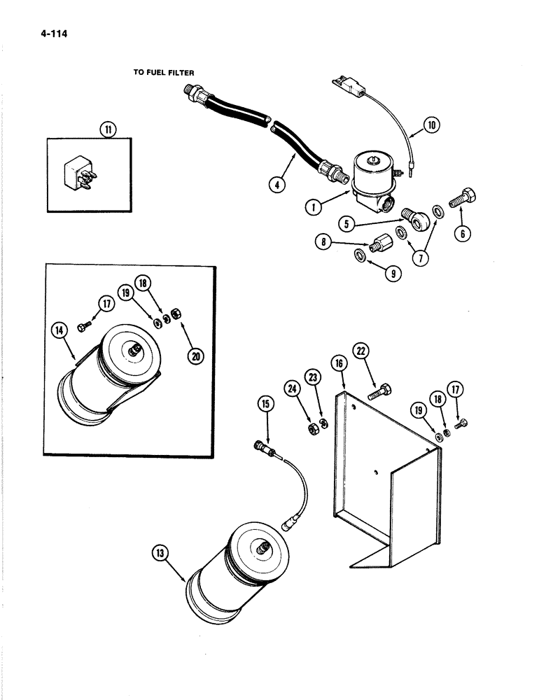 Схема запчастей Case IH 4894 - (4-114) - ENGINE AUTOMATIC SHUTOFF (04) - ELECTRICAL SYSTEMS