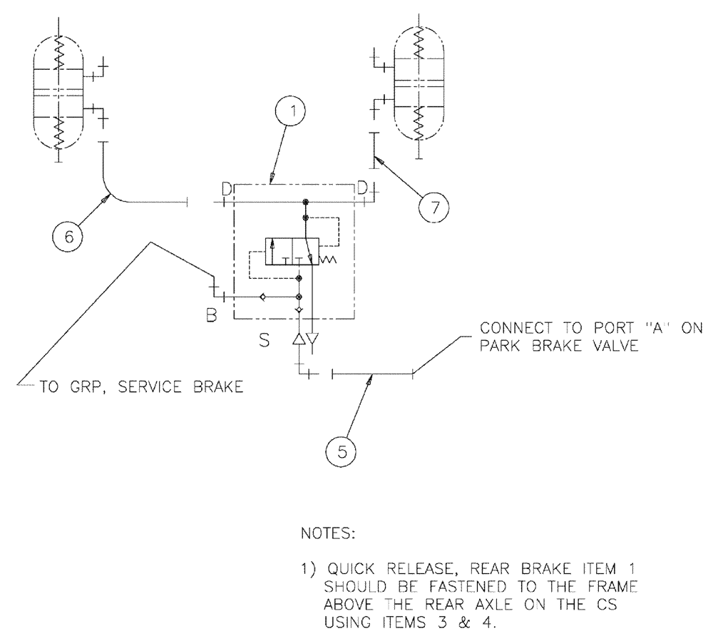 Схема запчастей Case IH TITAN 3520 - (07-004) - BRAKE, PARKING GROUP Pneumatics