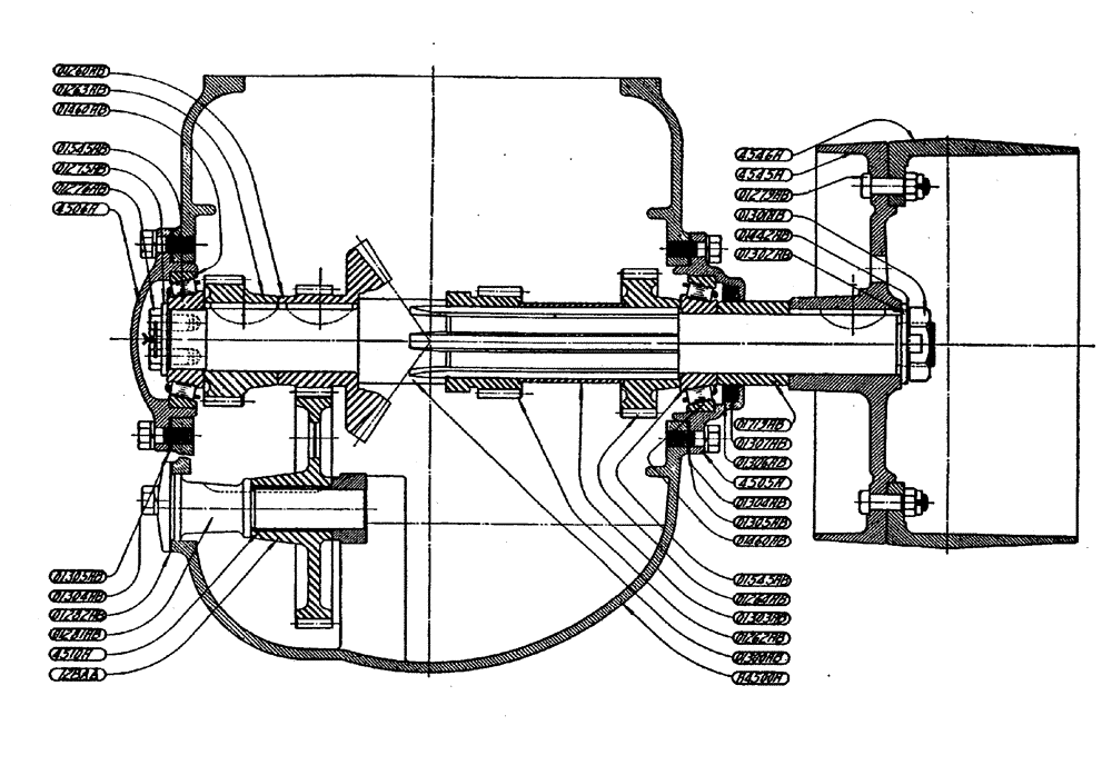 Схема запчастей Case IH L-SERIES - (045) - BELT PULLEY SHAFT ASSEMBLY (PRIOR TO TRACTOR NO. L415002) (06) - POWER TRAIN