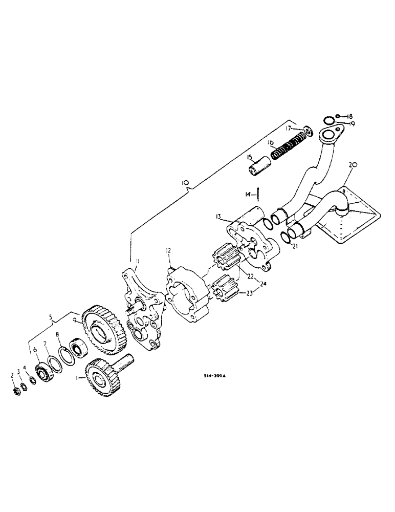 Схема запчастей Case IH 454 - (12-70) - LUBRICATING OIL PUMP Power