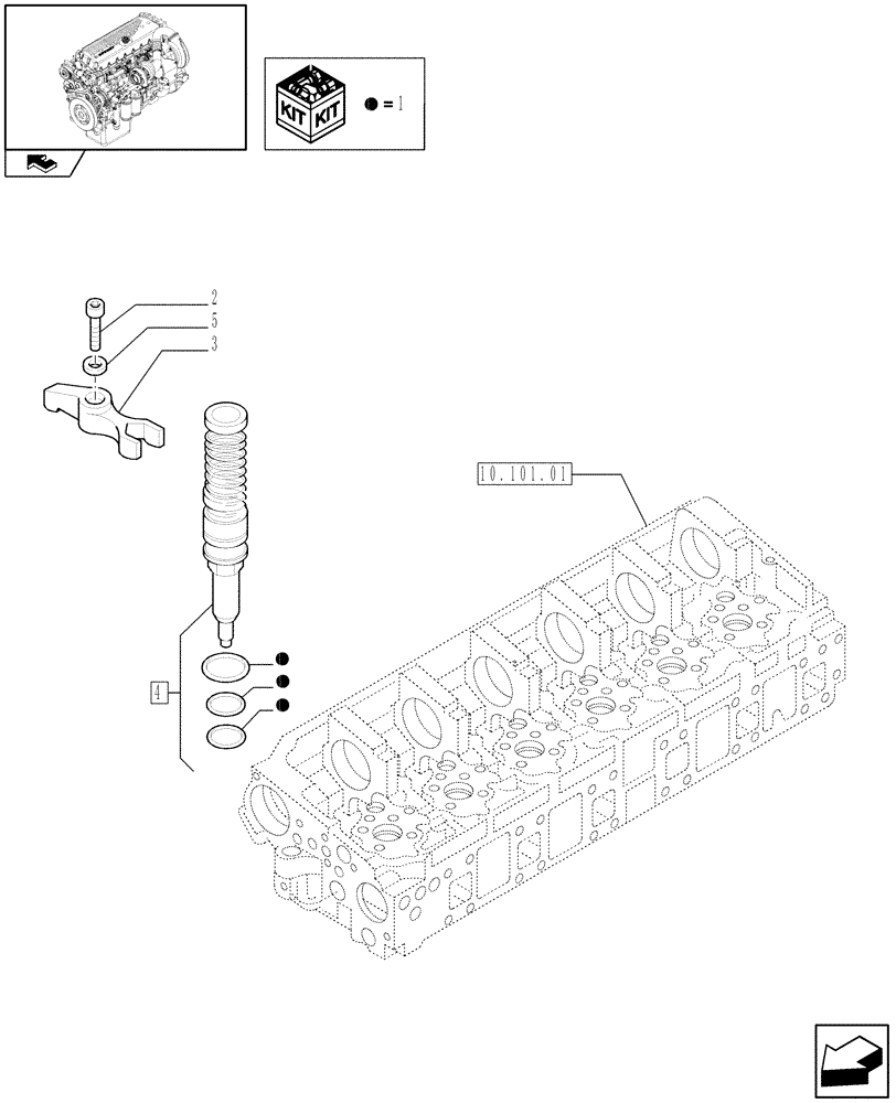 Схема запчастей Case IH F3CE0684F E001 - (10.218.02) - INJECTOR & RELATED PARTS (504229189) (01) - ENGINE