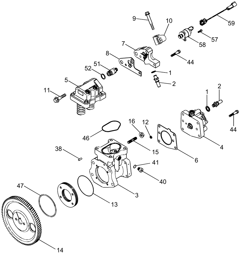 Схема запчастей Case IH 2377 - (03-07) - FUEL INJECTION - PUMP AND DRIVE - ASN HAJ0295001 (02) - FUEL SYSTEM