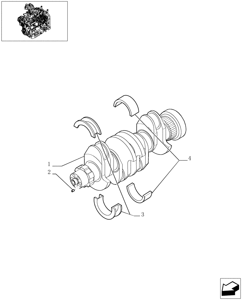 Схема запчастей Case IH MXU110 - (0.08.0) - CRANKSHAFT (01) - ENGINE