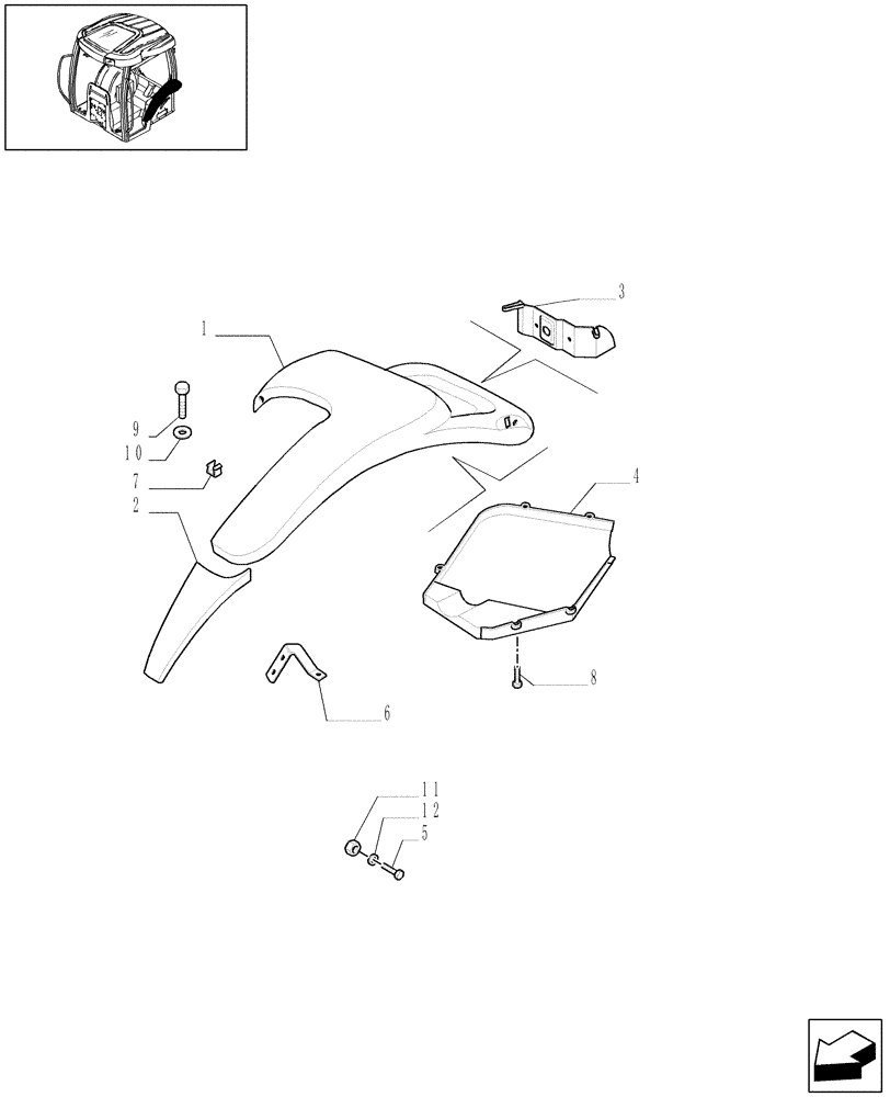 Схема запчастей Case IH MAXXUM 110 - (1.87.1[01]) - REAR FENDERS - L/CAB (08) - SHEET METAL