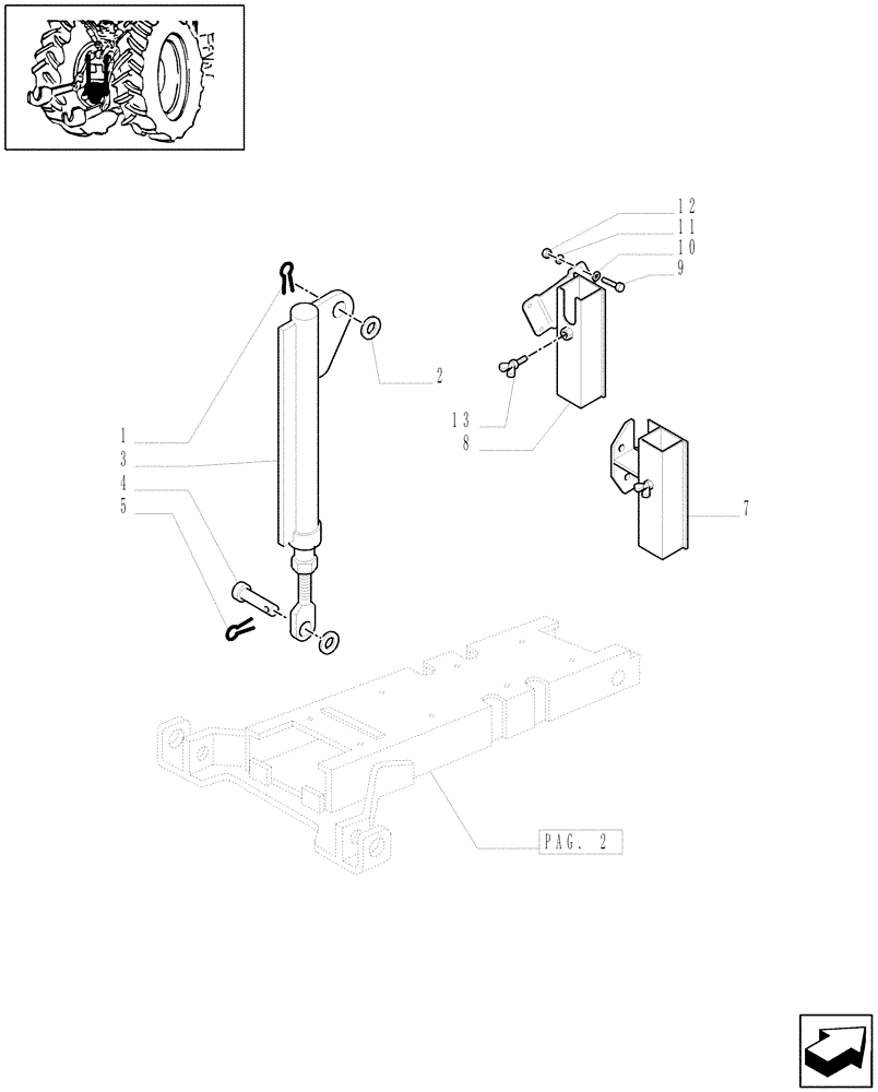 Схема запчастей Case IH MXU115 - (1.89.3/02[03]) - (VAR.023-026-559) AUTOMATIC HITCH - TOW HOOK (09) - IMPLEMENT LIFT