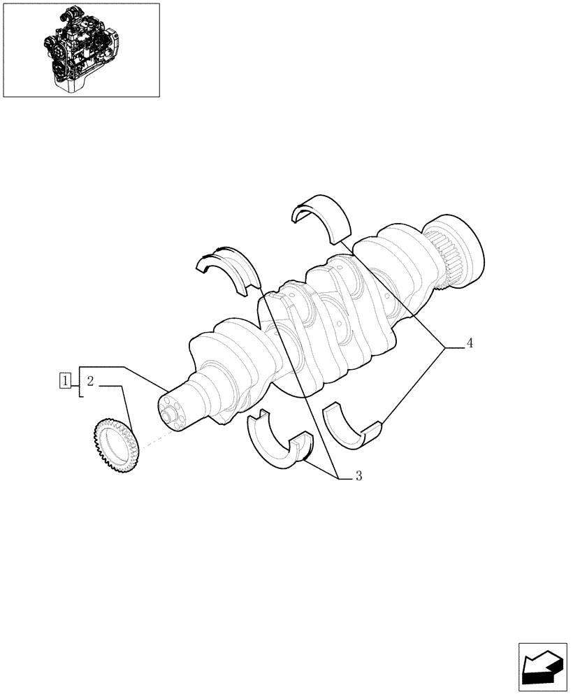 Схема запчастей Case IH F4GE0454A D610 - (0.08.0[01]) - CRANKSHAFT (504051768) 