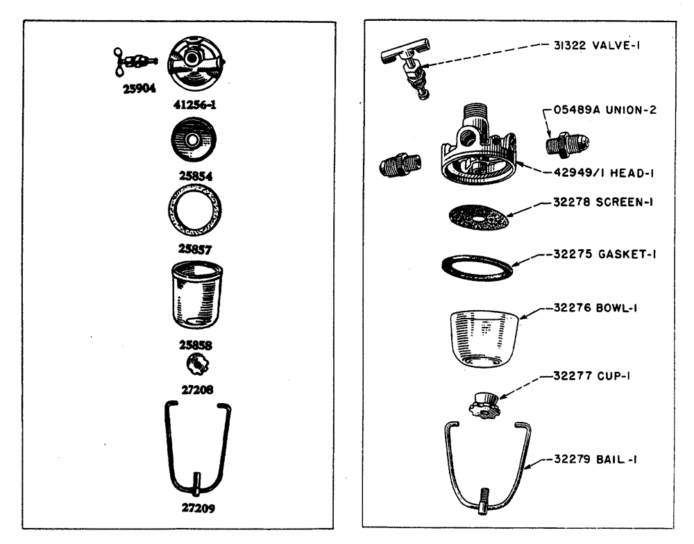 Схема запчастей Case IH L-SERIES - (036) - PARTS FOR O11933AB AND O4905AB FUEL STRAINERS (03) - FUEL SYSTEM