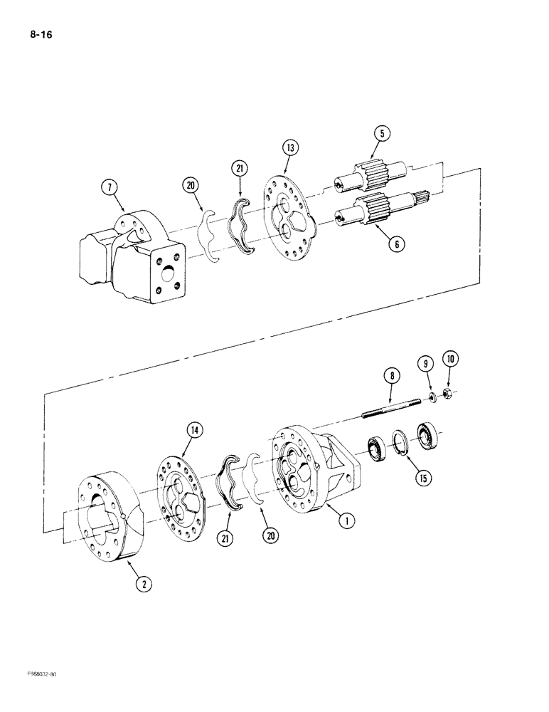 Схема запчастей Case IH 9180 - (8-16) - GEAR PUMP ASSEMBLY (08) - HYDRAULICS