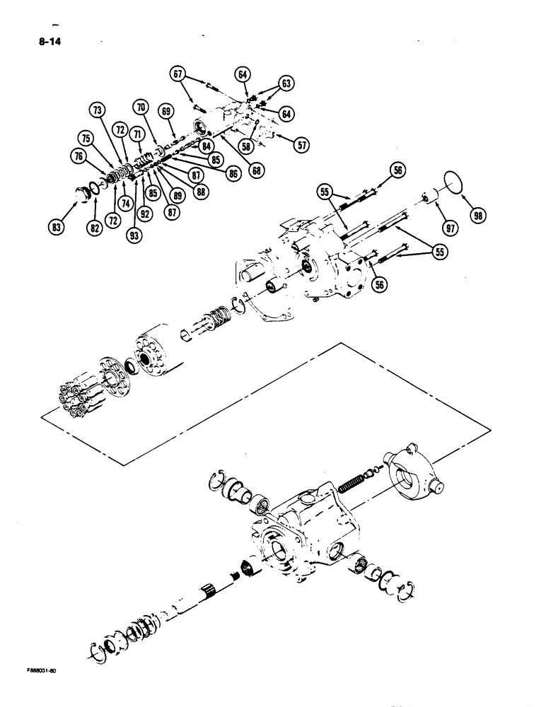 Схема запчастей Case IH 9170 - (8-14) - HYDRAULIC PISTON PUMP ASSEMBLY (CONTD) (08) - HYDRAULICS