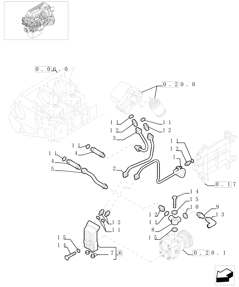 Схема запчастей Case IH F3AE0684E B006 - (0.20.3[01]) - FUEL LINES & RELATED PARTS (504068984-504055372-504078280-504055378/81/84) 