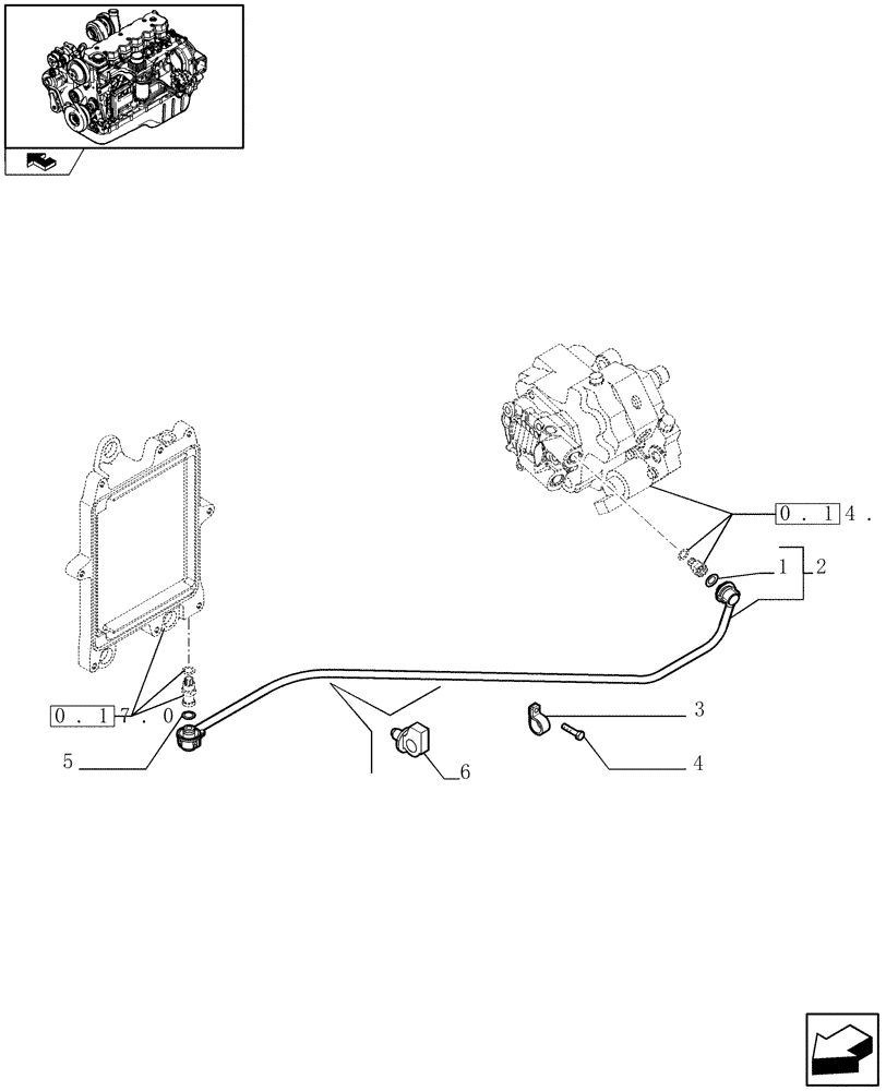 Схема запчастей Case IH F4HE9687S J100 - (0.20.3[01]) - PIPING - FUEL (4897805) 