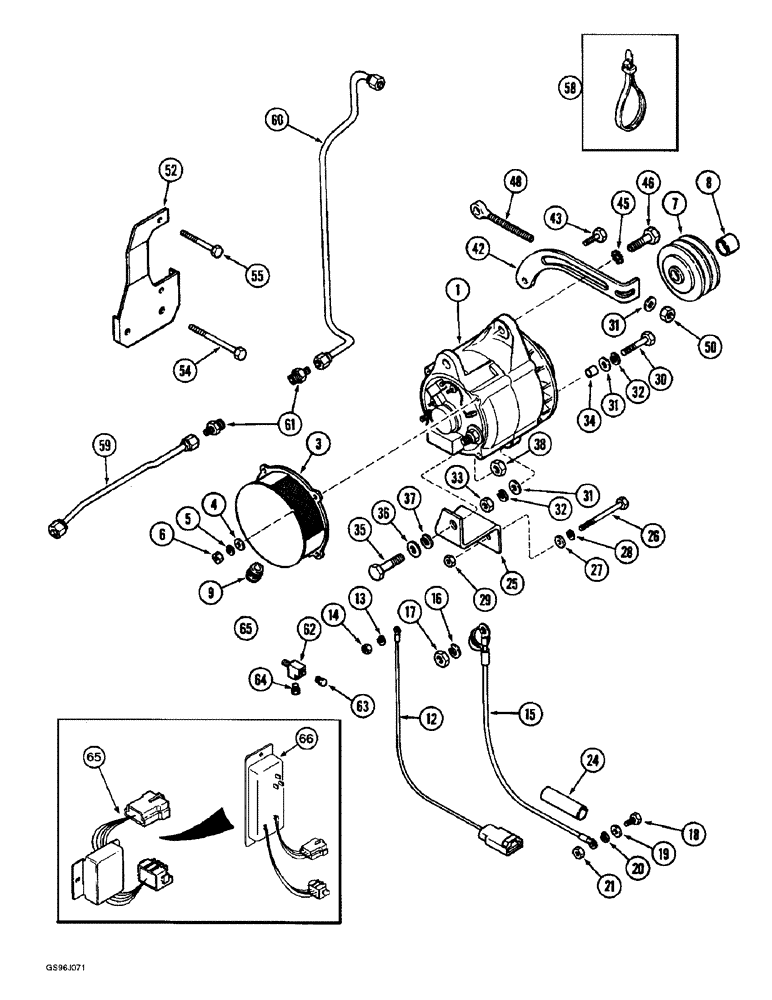 Схема запчастей Case IH 1660 - (4-70) - ALTERNATOR CONVERSION KIT, MOTOROLA TO BOSCH (06) - ELECTRICAL