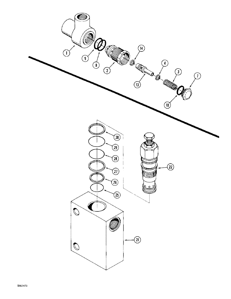 Схема запчастей Case IH 9310 - (8-040) - HYDRAULIC RELIEF VALVE / HYDRAULIC PRESSURE REDUCING VALVE (08) - HYDRAULICS