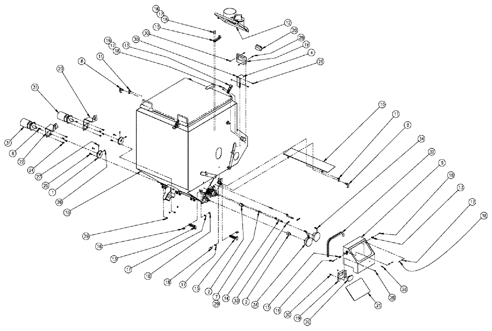 Схема запчастей Case IH 810 - (02-018) - PARTS GROUP, TRIPLE BIN, RH, 50 CU. FT., W/ AUGER Bin Group