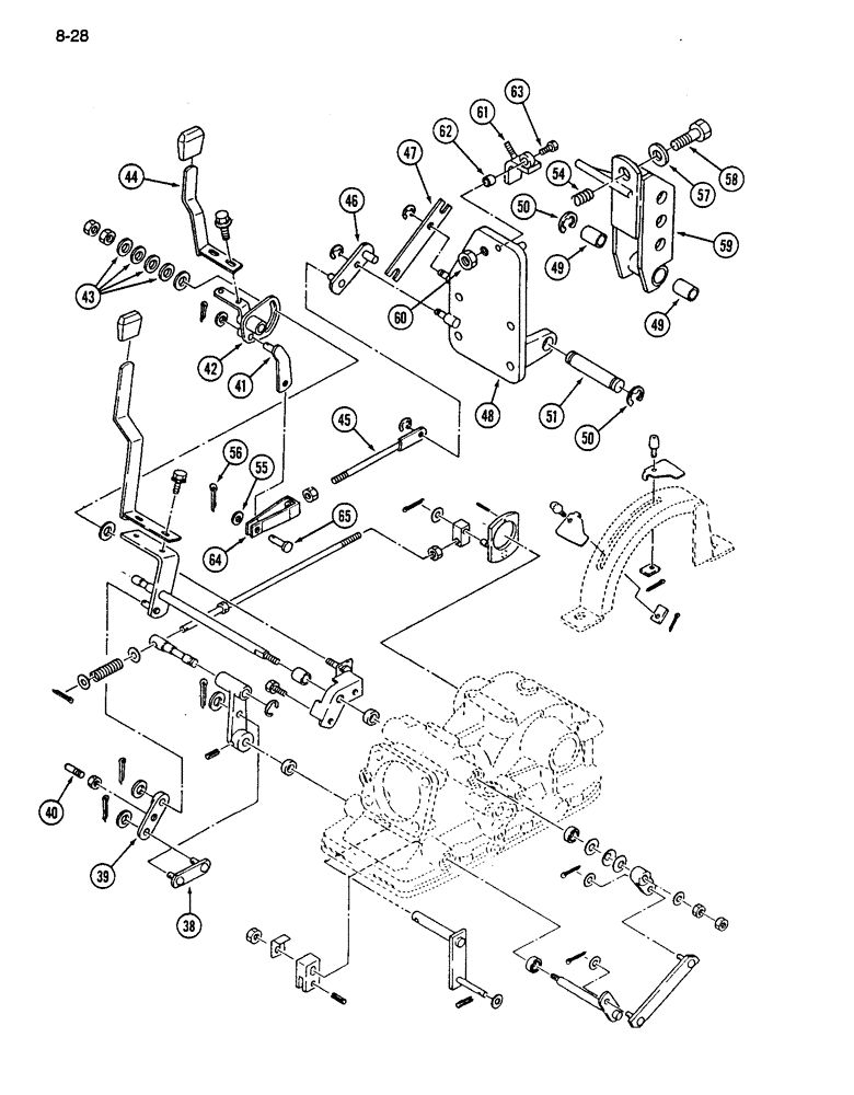 Схема запчастей Case IH 255 - (8-28) - HITCH SYSTEM, POSITION AND DRAFT CONTROL LINKAGE (CONTD) (08) - HYDRAULICS