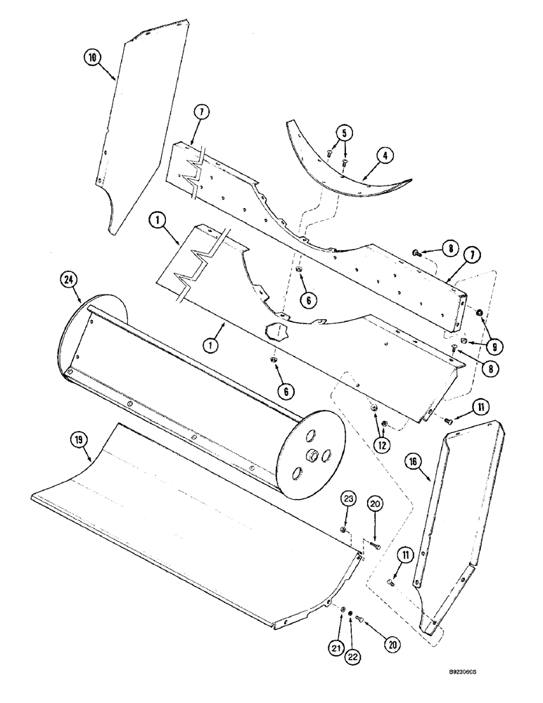 Схема запчастей Case IH 2144 - (9C-04) - DISCHARGE BEATER PAN (15) - BEATER & CLEANING FANS