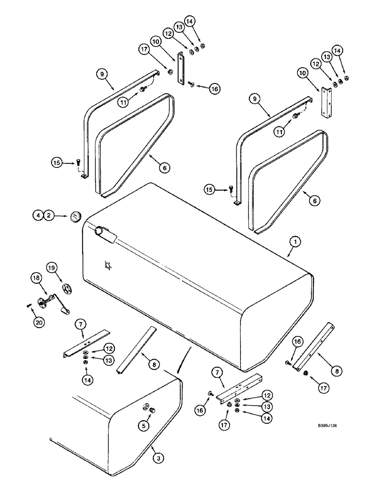 Схема запчастей Case IH 2166 - (3-12) - FUEL TANK AND SUPPORTS (02) - FUEL SYSTEM