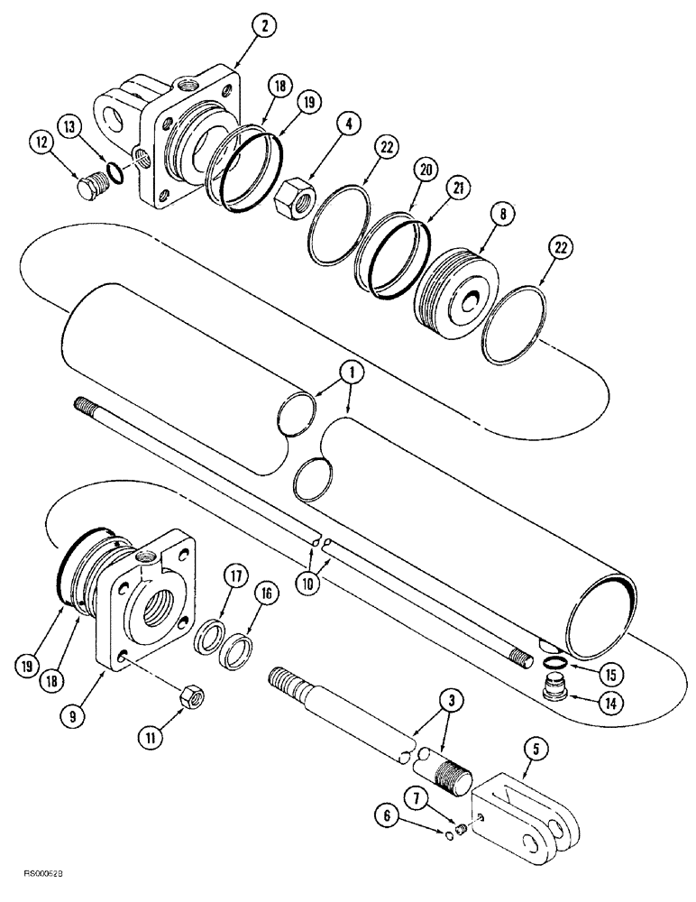 Схема запчастей Case IH 4300 - (8-044) - CYLINDER ASSEMBLY, 1282328C92 (08) - HYDRAULICS