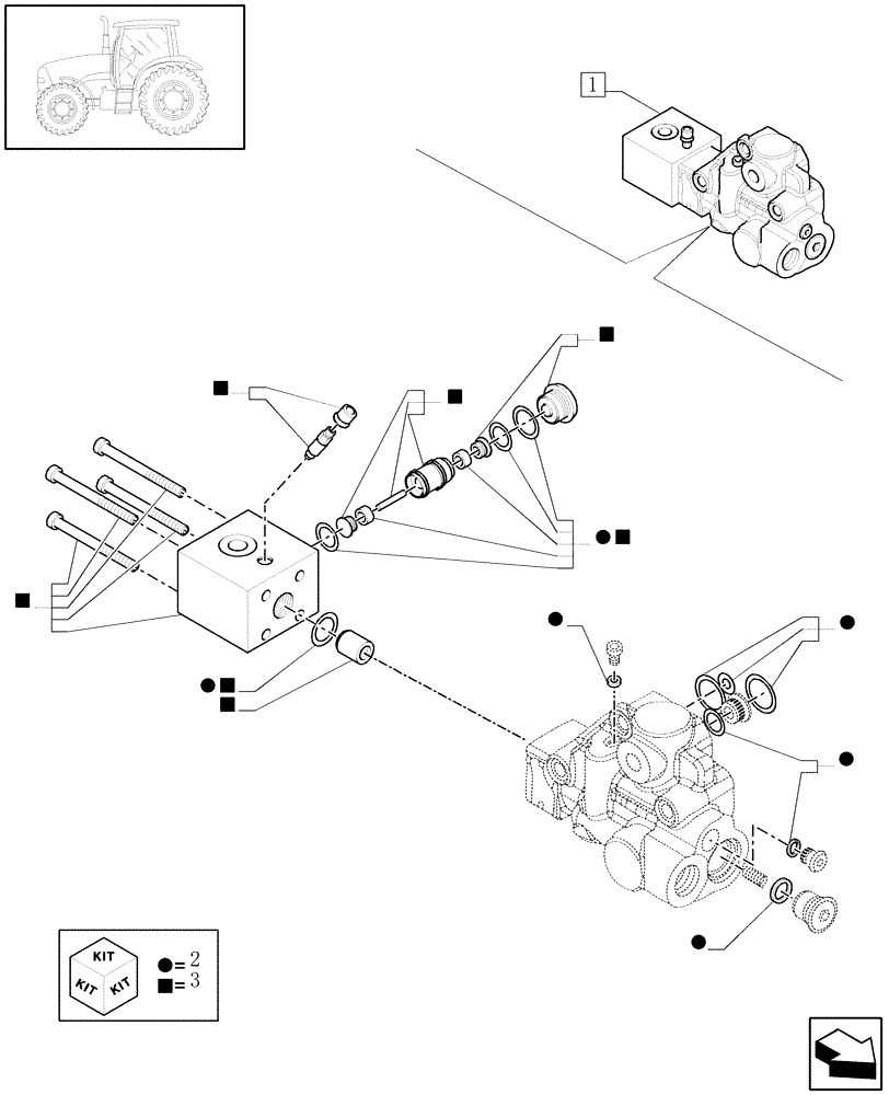 Схема запчастей Case IH PUMA 180 - (1.82.7/13A) - TRAILER BRAKE VALVE (UNIVERSAL) - BREAKDOWN (07) - HYDRAULIC SYSTEM