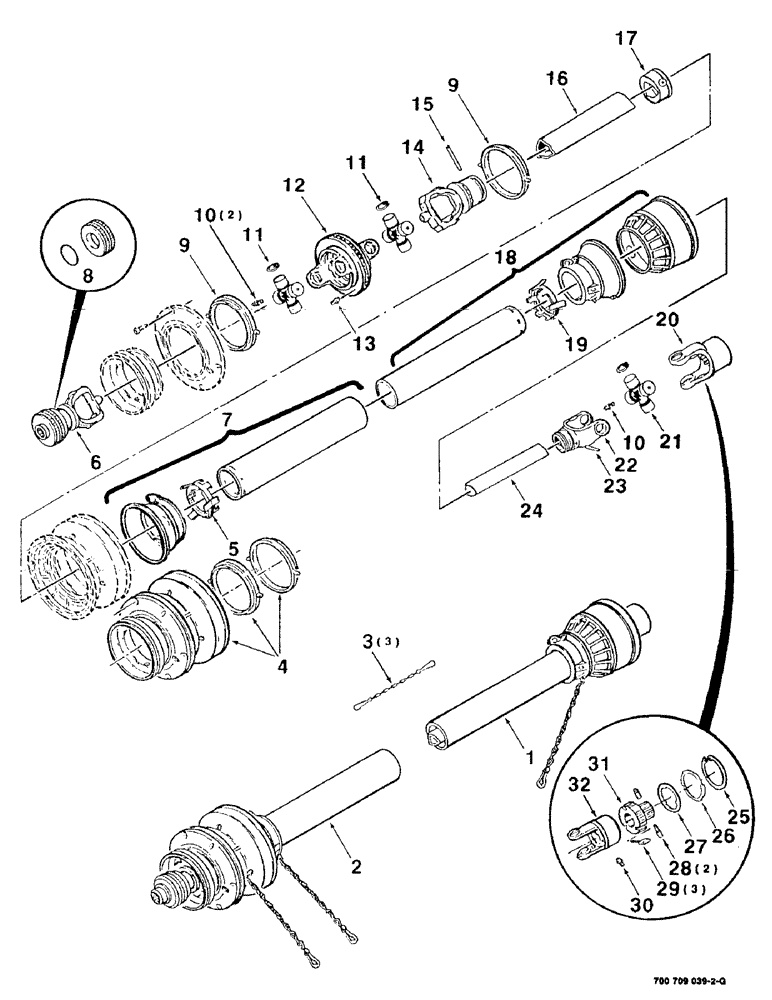 Схема запчастей Case IH 8545 - (2-06) - IMPLEMENT DRIVELINE (BONDIOLI) Driveline