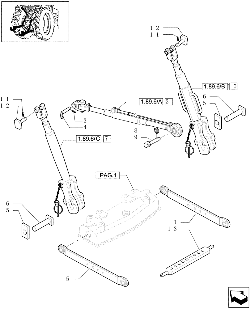 Схема запчастей Case IH MXU130 - (1.89.6[02]) - TOOLING CONNECTION UNIT (09) - IMPLEMENT LIFT