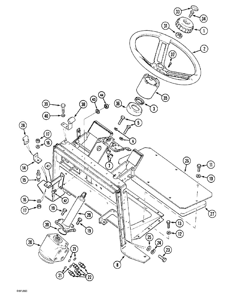 Схема запчастей Case IH 3220 - (5-004) - STEERING WHEEL, SUPPORT AND VALVE, TRACTOR WITH CAB (05) - STEERING