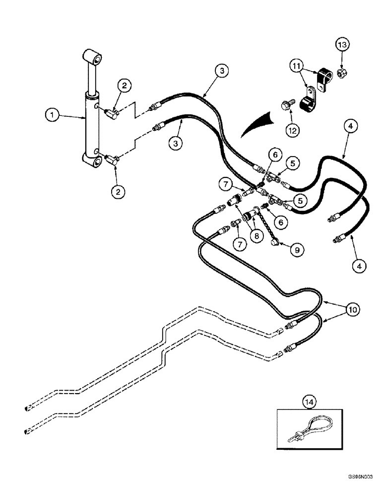 Схема запчастей Case IH L300 - (8-10) - HYDRAULICS, GRAPPLE (08) - HYDRAULICS