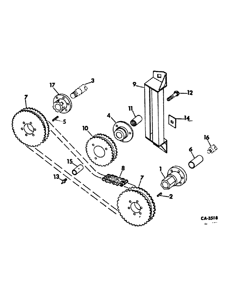 Схема запчастей Case IH 914 - (21-04) - THRESHING CYLINDER AND CONCAVE, CYLINDER CHAIN DRIVE (14) - THRESHING