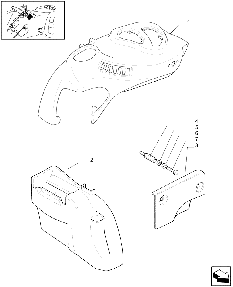 Схема запчастей Case IH JX1075C - (1.92.88/04) - (VAR.839) FRONT PTO LIFT FOR EDC (10) - OPERATORS PLATFORM/CAB