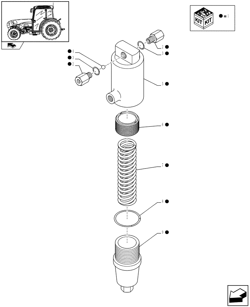 Схема запчастей Case IH FARMALL 85N - (1.68.5/03A) - PARKING LOCK (FOR HI-LO 44+16 FOR CREEPER) (VAR.333286 / 743968) (05) - REAR AXLE