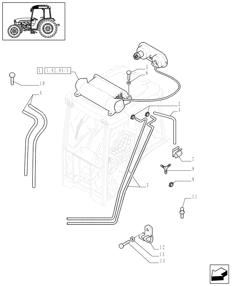 Схема запчастей Case IH JX1075C - (1.92.94[03]) - CAB - HEATING SYSTEM (10) - OPERATORS PLATFORM/CAB