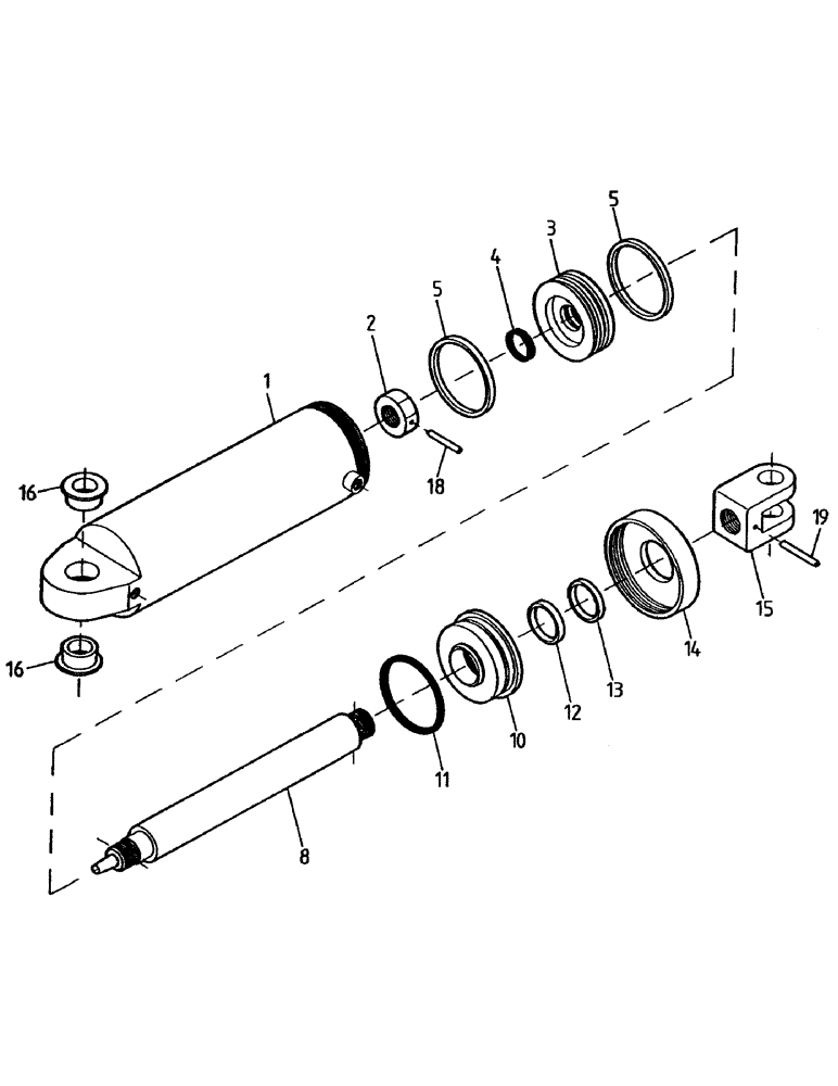 Схема запчастей Case IH 7000 - (B01-45) - HYDRAULIC CYLINDER, ELEVATOR SLEW Hydraulic Components & Circuits