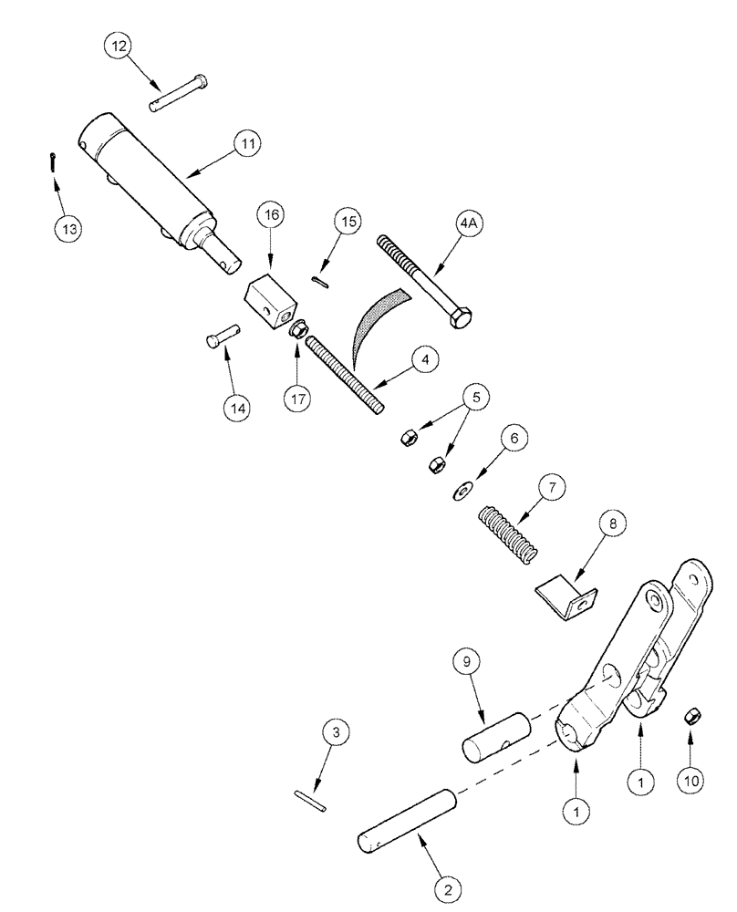 Схема запчастей Case IH 2555 - (09C-15) - REAR FAN PULLEY LINKAGE (15) - HANDLING SYSTEM