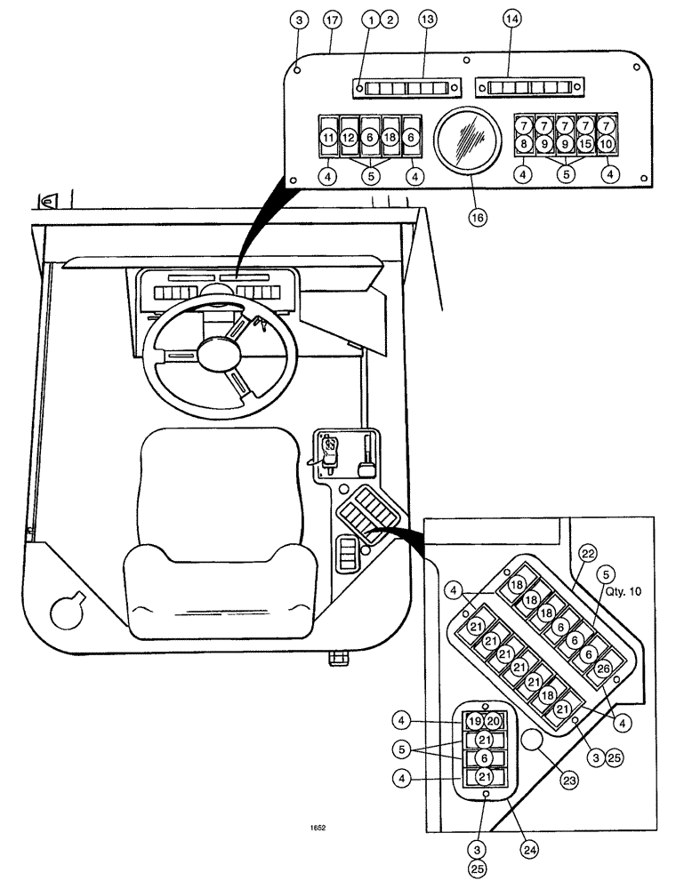 Схема запчастей Case IH SPX4260 - (002) - CONTROL PANELS (55) - ELECTRICAL SYSTEMS