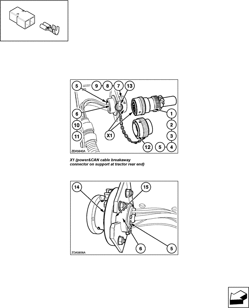 Схема запчастей Case IH LBX331R - (06.60[01]) - CONNECTORS: X1 (06) - ELECTRICAL SYSTEMS