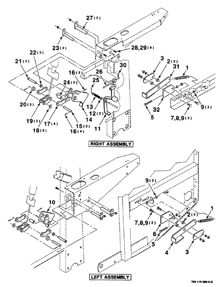 Схема запчастей Case IH 8455 - (5-02) - TAILGATE LATCH ASSEMBLY (16) - BALE EJECTOR