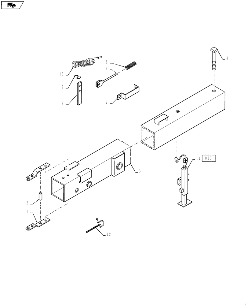 Схема запчастей Case IH FH100 - (002) - TONGUE (37) - HITCHES, DRAWBARS & IMPLEMENT COUPLINGS