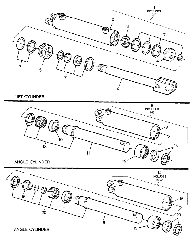Схема запчастей Case IH 702C - (03) - CYLINDER, LIFT & ANGLE 